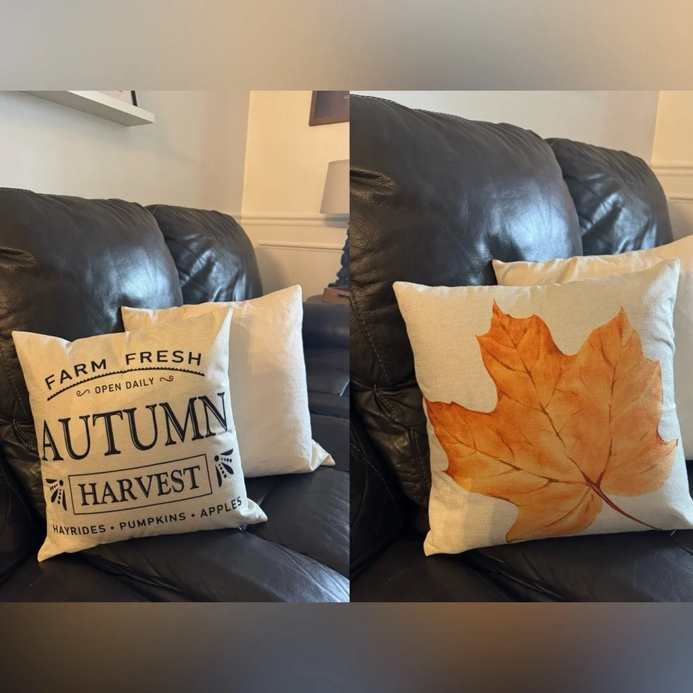 Autumn Harvest Decorative Pillow Cover Set of two 15x15